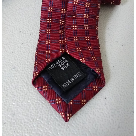 BATTISTONI Barneys New York Men's 100% Silk Tie Burgundy Multi Made in Italy - Picture 7 of 8
